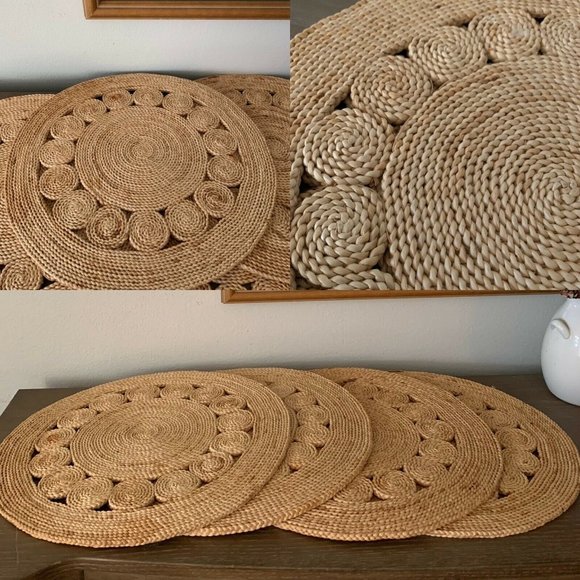 4 Woven Seagrass Place Mats Wall grouping